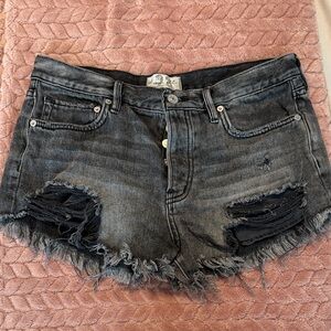 We The Free (by Free People) Distressed High Rise Denim Shorts Size 28